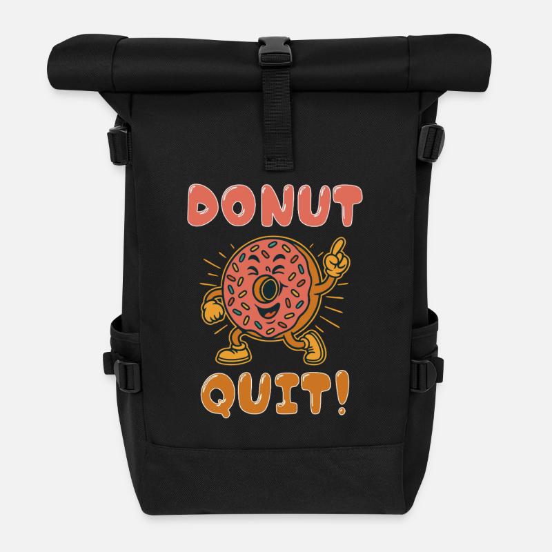 Donut Arrêtez ! - Sac à dos roll top - noir