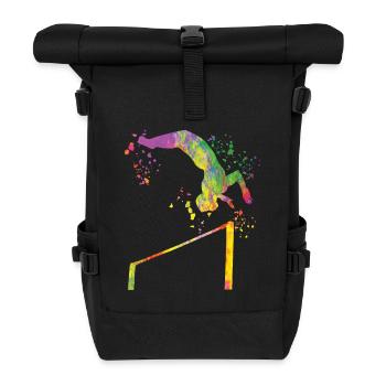 Gymnast high bar artistic gymnastics - Roll Top Backpack - black - Front