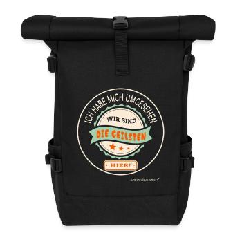We are the hottest – Retro Team Design - Roll Top Backpack - black - Front