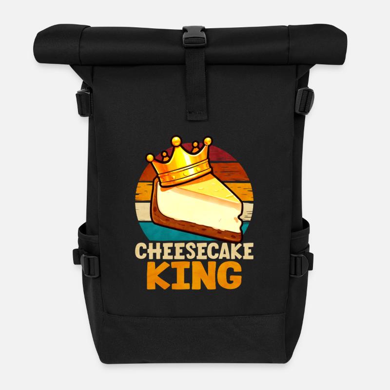 Käsekuchen König Retro - Rolltop Rucksack - Schwarz