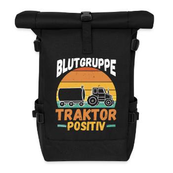 Landwirt Bauernhof Farmer Bauer Traktor - Rolltop Rucksack - Schwarz - Vorne