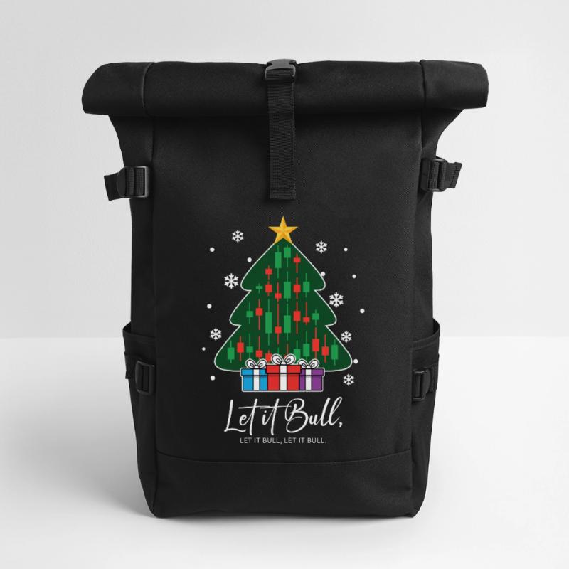 Let It Bull Crypto Exchanges Christmas Tree Roll Top Backpack