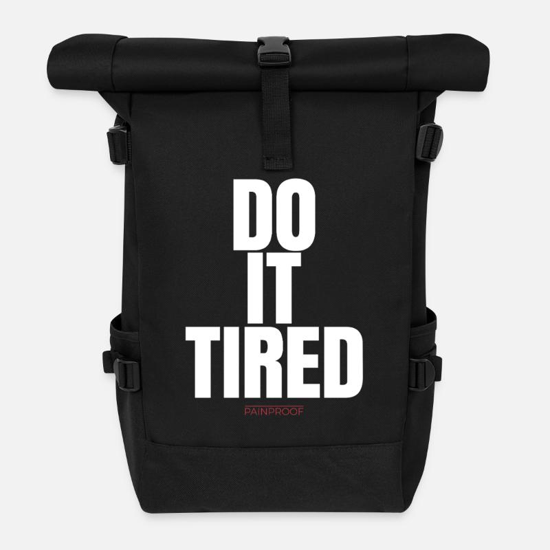 Do It Tired - Roll Top Backpack - black
