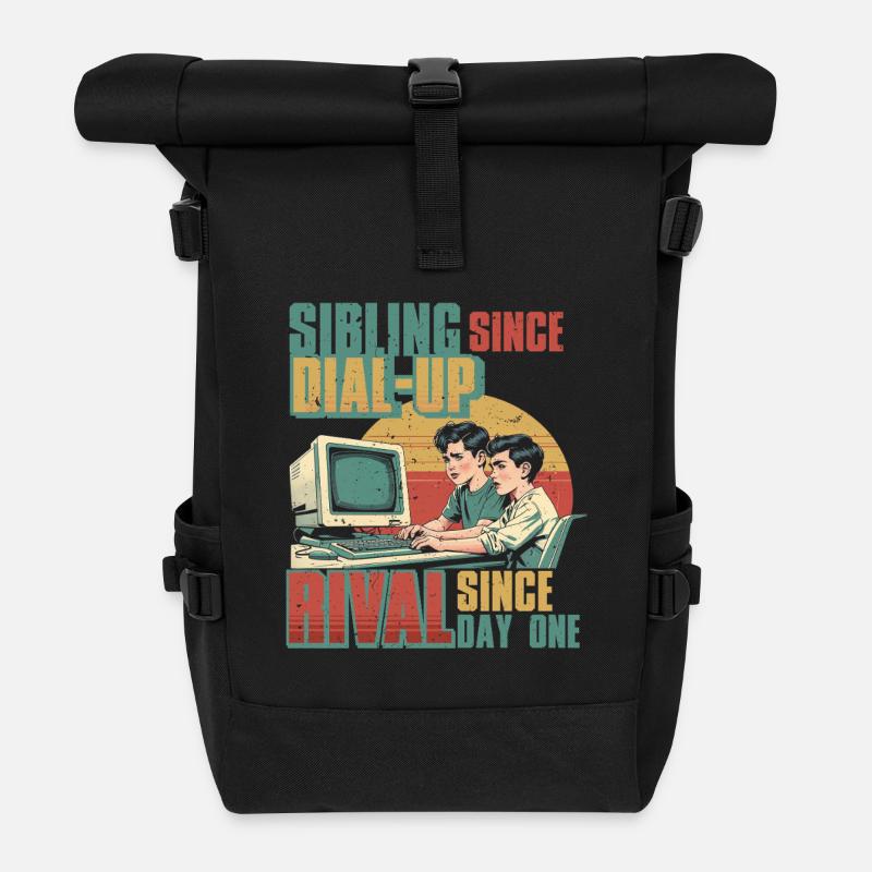 Geschwisterrivalität Bruder Schwester - Rolltop Rucksack - Schwarz