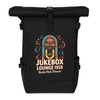 Jukebox Lounge 1958 - Rolltop Rucksack - Schwarz - Vorne