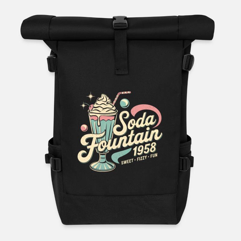 Soda Fountain 1958 - Rolltop Rucksack - Schwarz