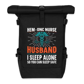  Hem/Onc Nurse Husband Hematology Nurse - Roll Top Backpack - black - Front