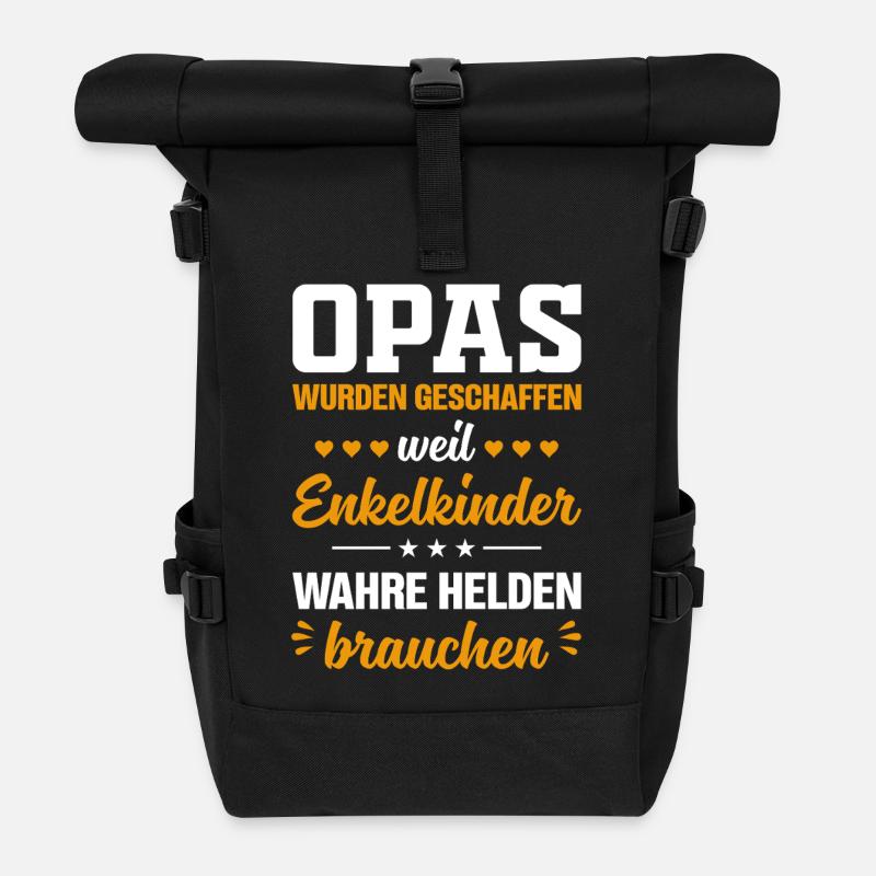 Opas wurden geschaffen weil Enkelkinder wahre Held - Rolltop Rucksack - Schwarz
