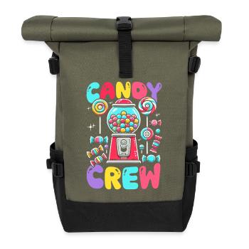 Candy Crew Decoration Candy Lover Sweet Tooth - Roll Top Backpack - olive/black - Front