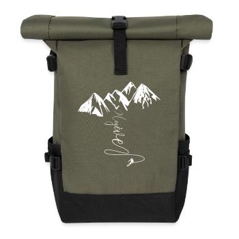 Megève Ski Mont-Blanc Art de Vivre Alpin Savoie - Roll Top Backpack - olive/black - Front