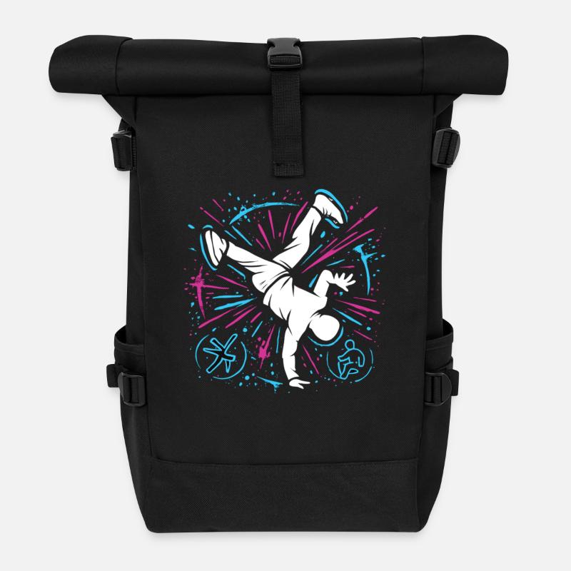 Breakdance Explosion – Streetstyle Tanz - Rolltop Rucksack - Schwarz