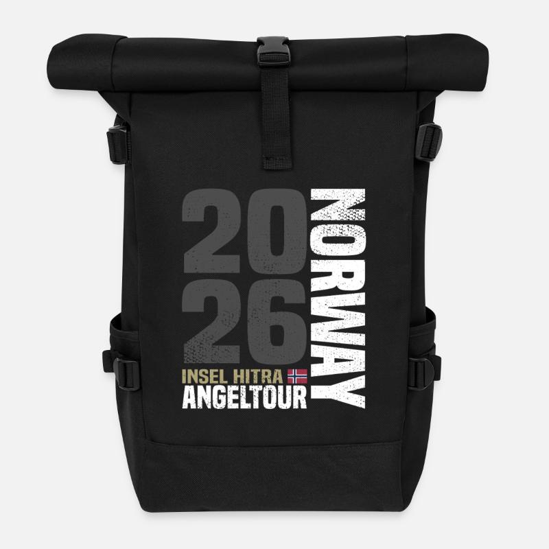 Angeltour Norwegen Hitra - Rolltop Rucksack - Schwarz