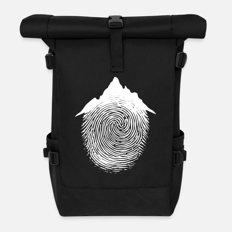 Hiker Mountain Climber Art Climbing - Roll Top Backpack - black