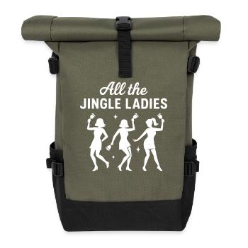 Alle The Jingle Ladies Weihnachtsspaß - Rolltop Rucksack - Olive/Schwarz - Vorne