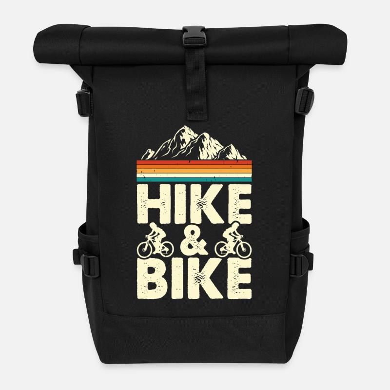 Hike And Bike - Roll Top Backpack - black
