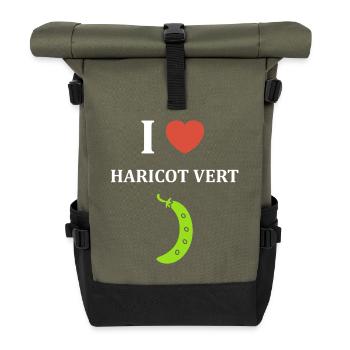 French bean - Roll Top Backpack - olive/black - Front