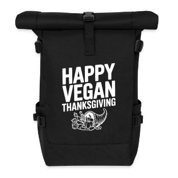 Happy Vegan Thanksgiving - Roll Top Backpack - black - Front