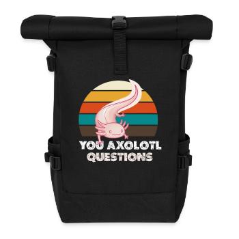 Axolotl coucher de soleil rétro - Sac à dos roll top - noir - Devant
