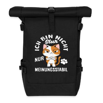 Not stubborn, just stable in opinion - Roll Top Backpack - black - Front