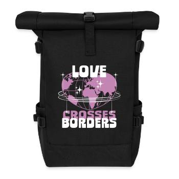 L’humanité L’égalité L’amour traverse les frontières - Sac à dos roll top - noir - Devant