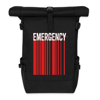 Rayure d’urgence contrastée - Sac à dos roll top - noir - Devant