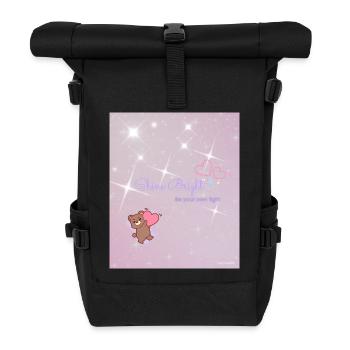 Brillez fort – Soyez votre propre lumière - Sac à dos roll top - noir - Devant