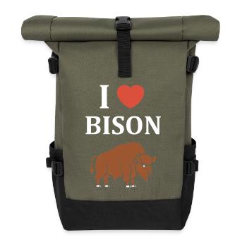 Bison - Rolltop Rucksack - Olive/Schwarz - Vorne