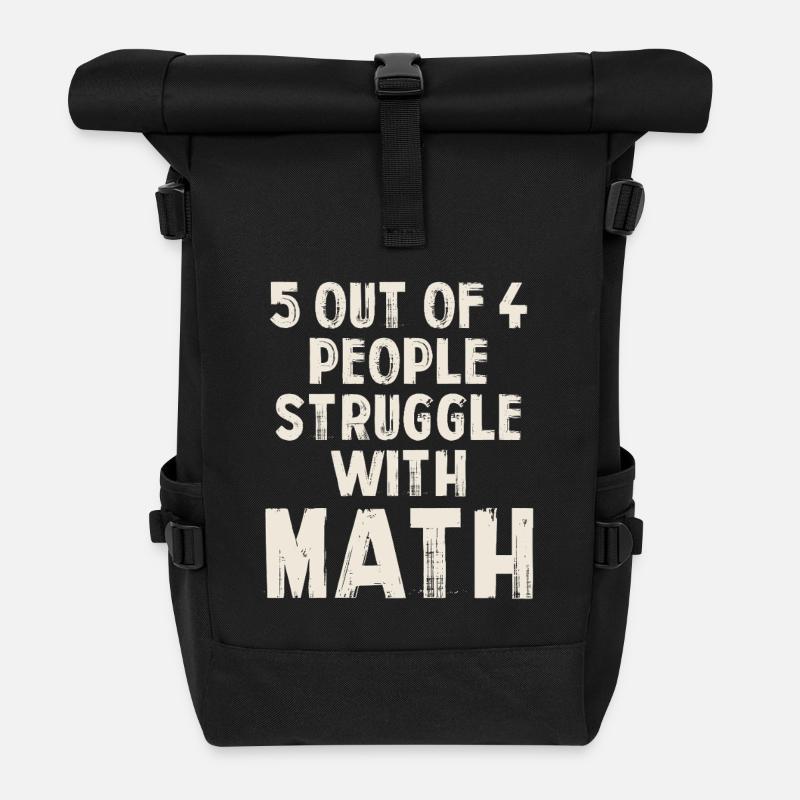 5 von 4 Leuten kämpfen mit Mathe - Rolltop Rucksack - Schwarz