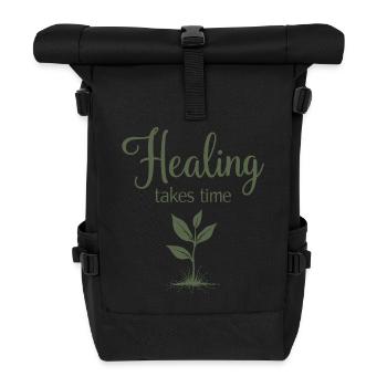 Healing takes time Mindfulness Patience - Roll Top Backpack - black - Front