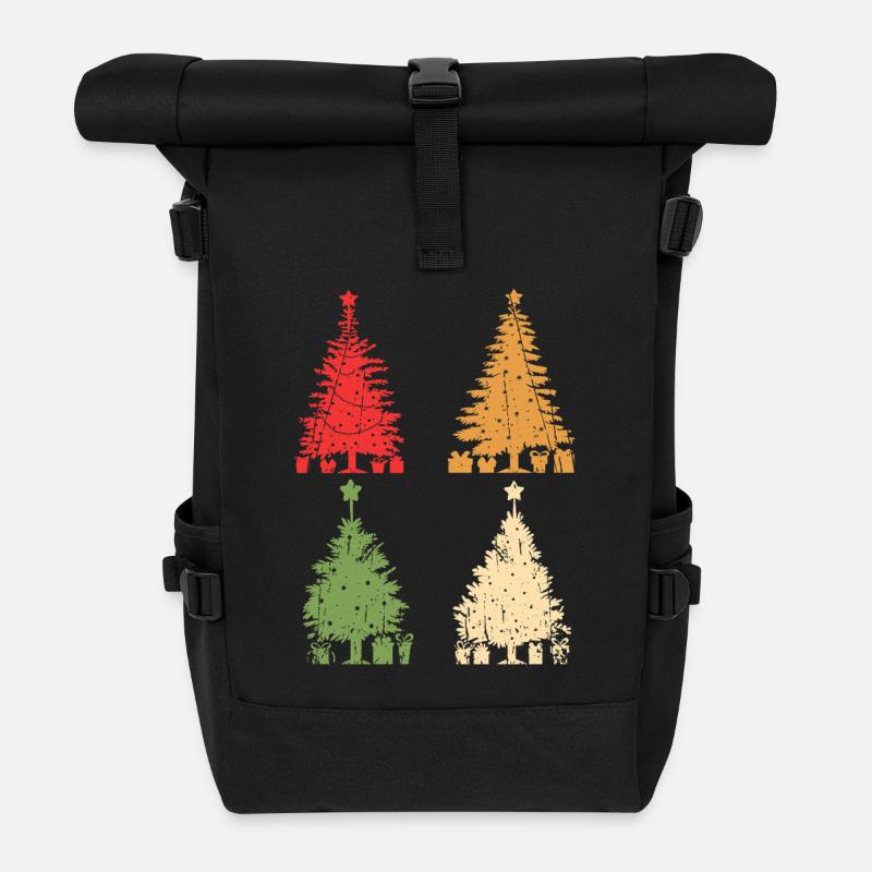 Weihnachtsmann Weihnachtsbaum Weihnachten - Rolltop Rucksack - Schwarz