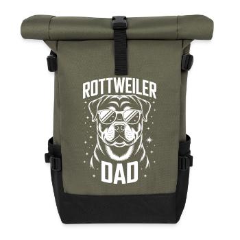 Rottweiler Saying Dad Funny Rottweiler Gift - Roll Top Backpack - olive/black - Front
