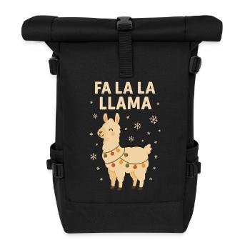 Fa La La Llama Noël en famille - Sac à dos roll top - noir - Devant