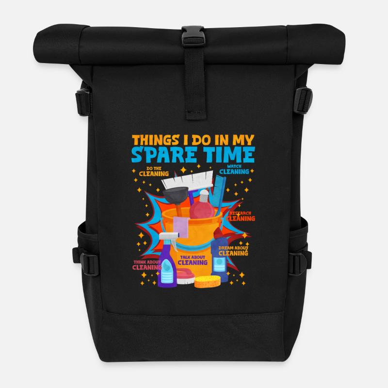 Reinigung Humordesign - Rolltop Rucksack - Schwarz