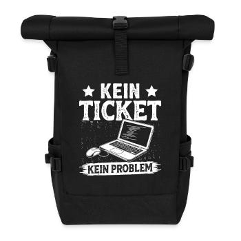 Nerd Computer NO TICKET NO PROBLEM FUNNY - Roll Top Backpack - black - Front