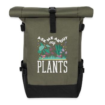Garten- Und Pflanzenliebhaber Geschenke - Rolltop Rucksack - Olive/Schwarz - Vorne
