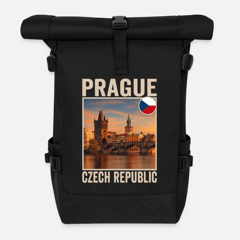 Prague - Sac à dos roll top - noir