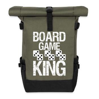 board game king - Rolltop Rucksack - Olive/Schwarz - Vorne