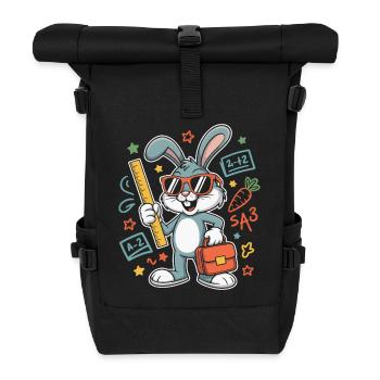 Lernbunny Schulabenteuer mit Brille - Rolltop Rucksack - Schwarz - Vorne