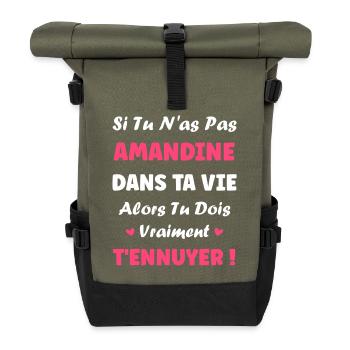 Amandine Dans Ta Vie T'Ennuyer - Sac à dos roll top - olive/noir - Devant