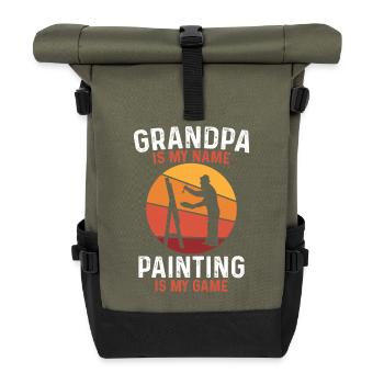 Jeu de peinture du grand-père - Sac à dos roll top - olive/noir - Devant