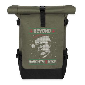 BEYOND NAUGHTY & NICE NIETZSCHE UGLY CHRISTMAS - Roll Top Backpack - olive/black - Front