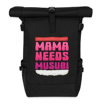 Mama Needs Musubi - Roll Top Backpack - black - Front