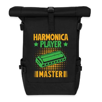 Funny Harmonica Player Master Harmonica - Rolltop Rucksack - Schwarz - Vorne