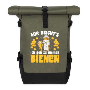 Beekeeper Bee Design for Beekeepers - Roll Top Backpack - olive/black - Front
