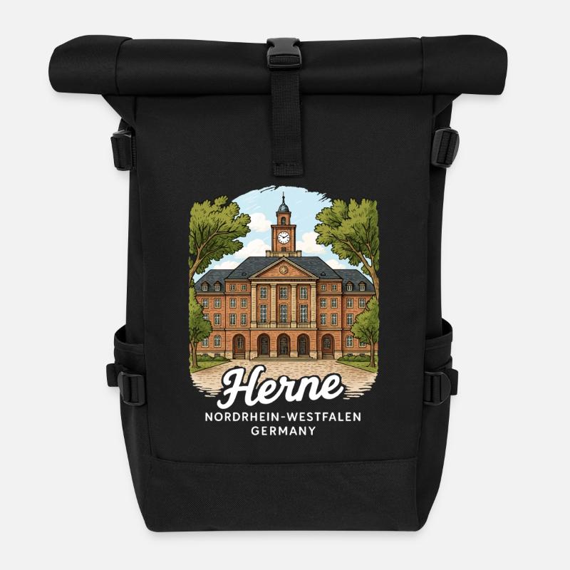 Herne - Rolltop Rucksack - Schwarz