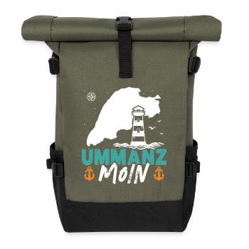 Baltic Sea Holiday UMMANZ MOIN Funny - Roll Top Backpack - olive/black - Front