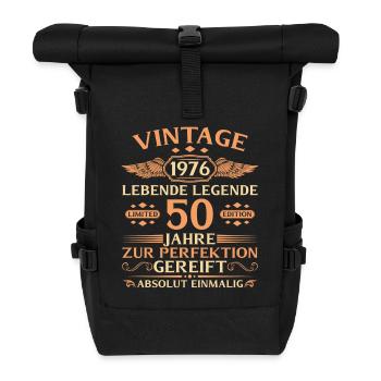 50th Birthday Vintage 1976 Year - Roll Top Backpack - black - Front