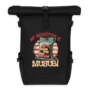 My Bloodtype Is Musubi - Roll Top Backpack - black - Front