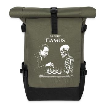Albert Camus Existential Chess Duel - Roll Top Backpack - olive/black - Front
