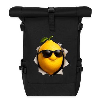 Zitrone - Rolltop Rucksack - Schwarz - Vorne